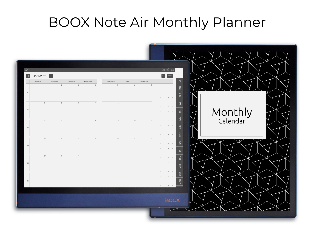 ONYX BOOX - Monthly Planner