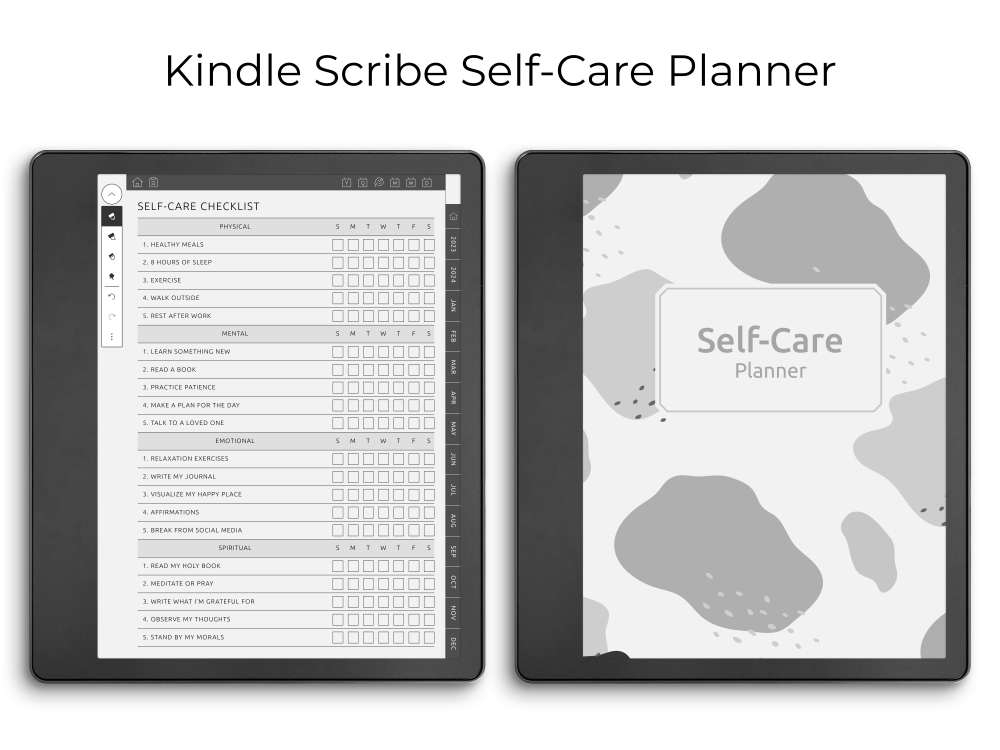 Kindle Scribe Self-Care Planner