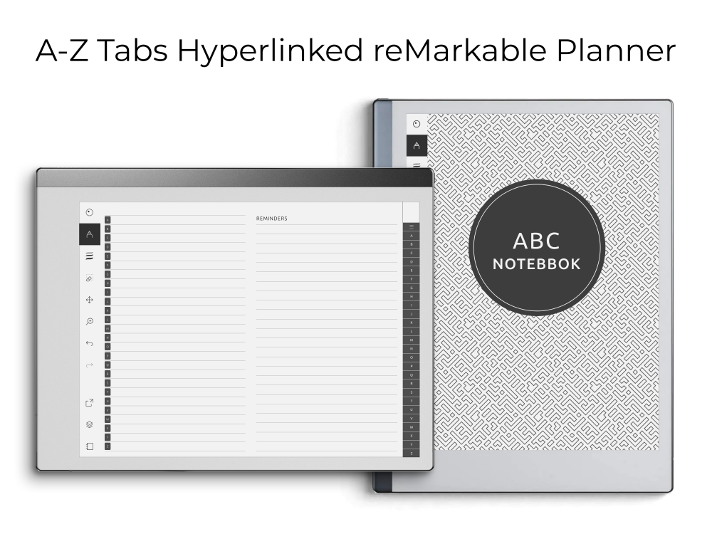 A-Z Tabs Hyperlinked reMarkable Planner