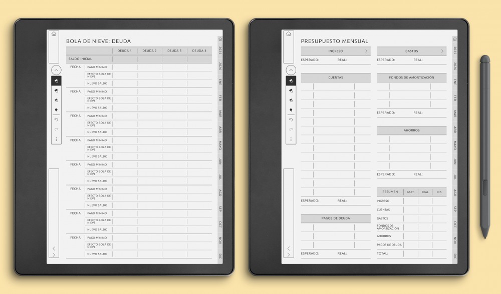 Budget Planner Templates for Kindle Scribe