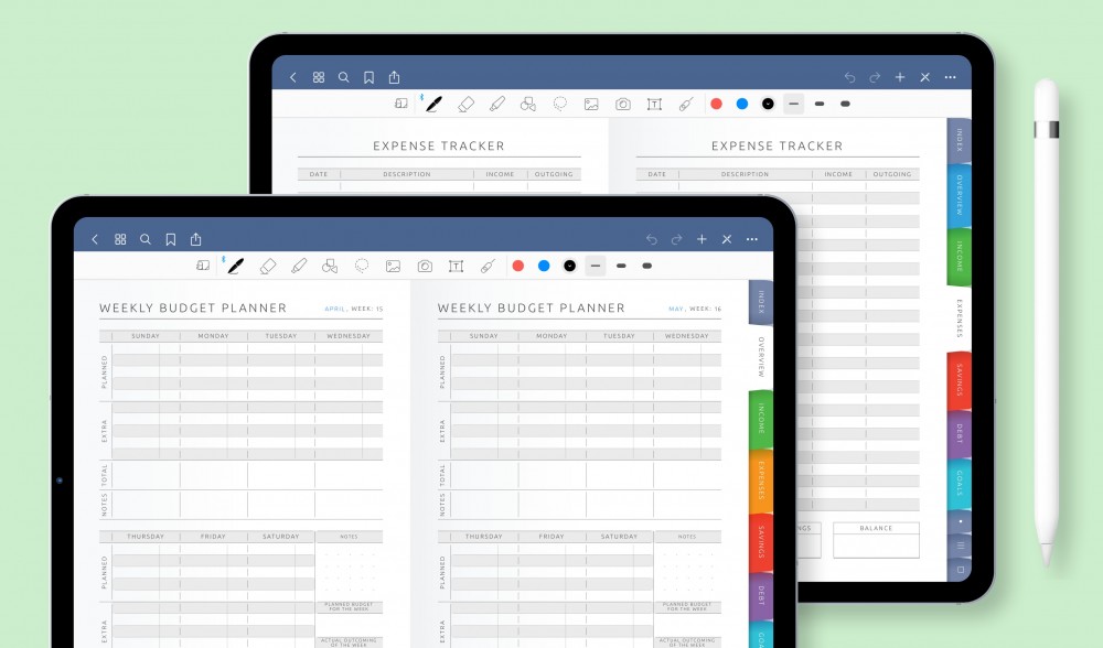 Digital Budget Planners for iPad