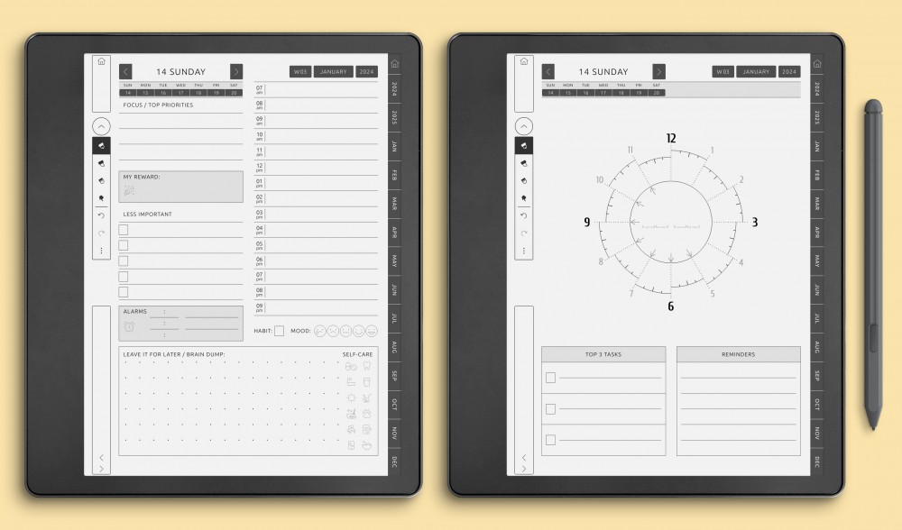 Kindle Scribe Daily Planner Templates