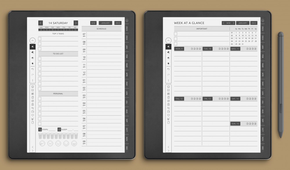Kindle Scribe Planner Templates