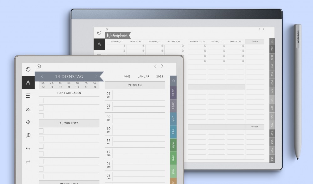 reMarkable 2 Planner Templates