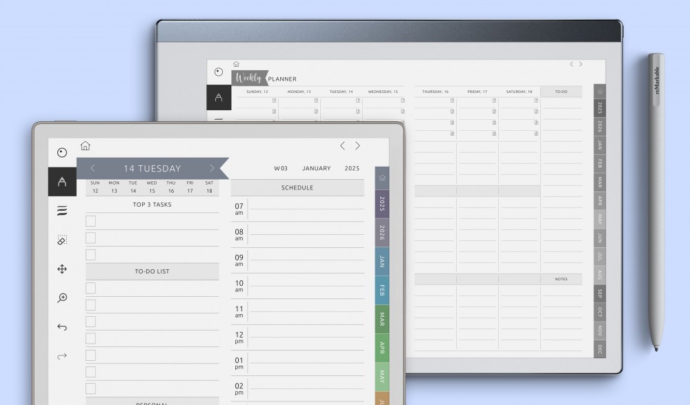 reMarkable 2 Planner Templates