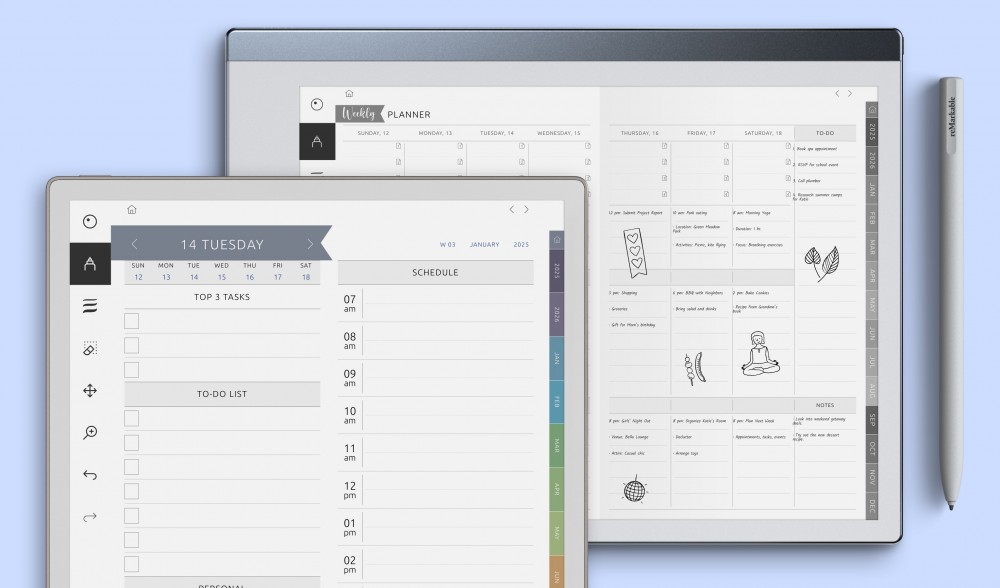 reMarkable 2 Planner Templates