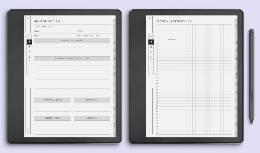 Teacher Planner Templates for Kindle Scribe