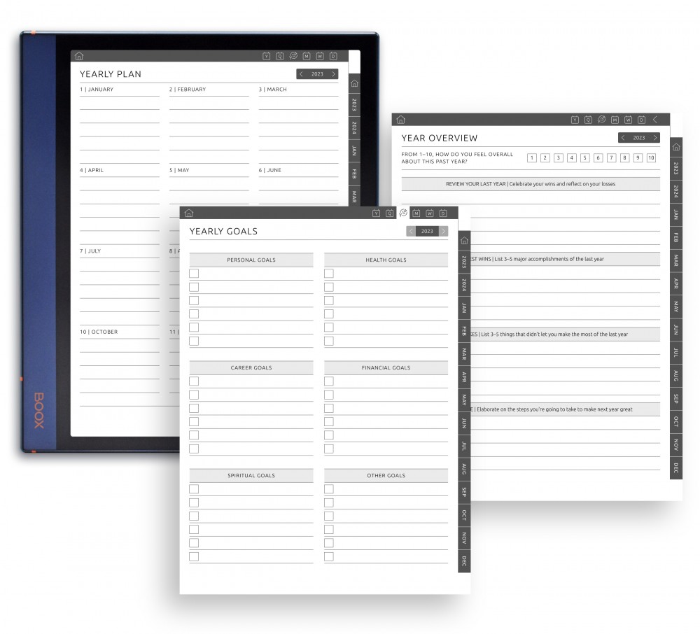 Customize Your Yearly Pages Template for Boox Note