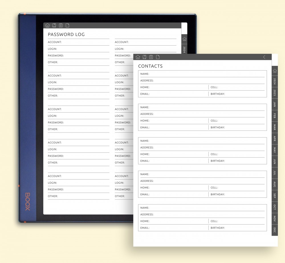 Essential Information at Your Fingertips Template for Boox Note