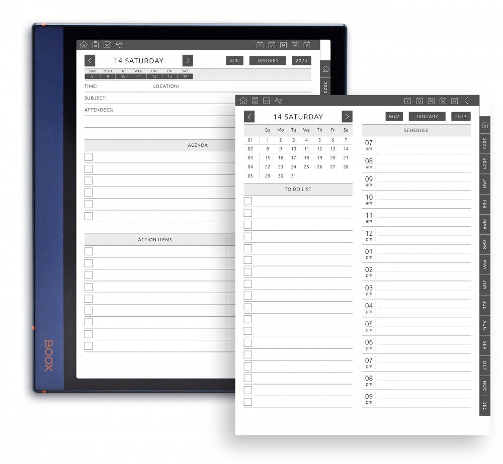 Combine Daily Pages Template for Boox Note