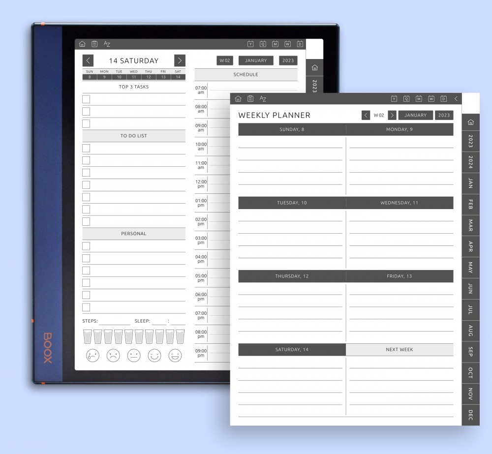 Daily & Weekly Template for Boox Note