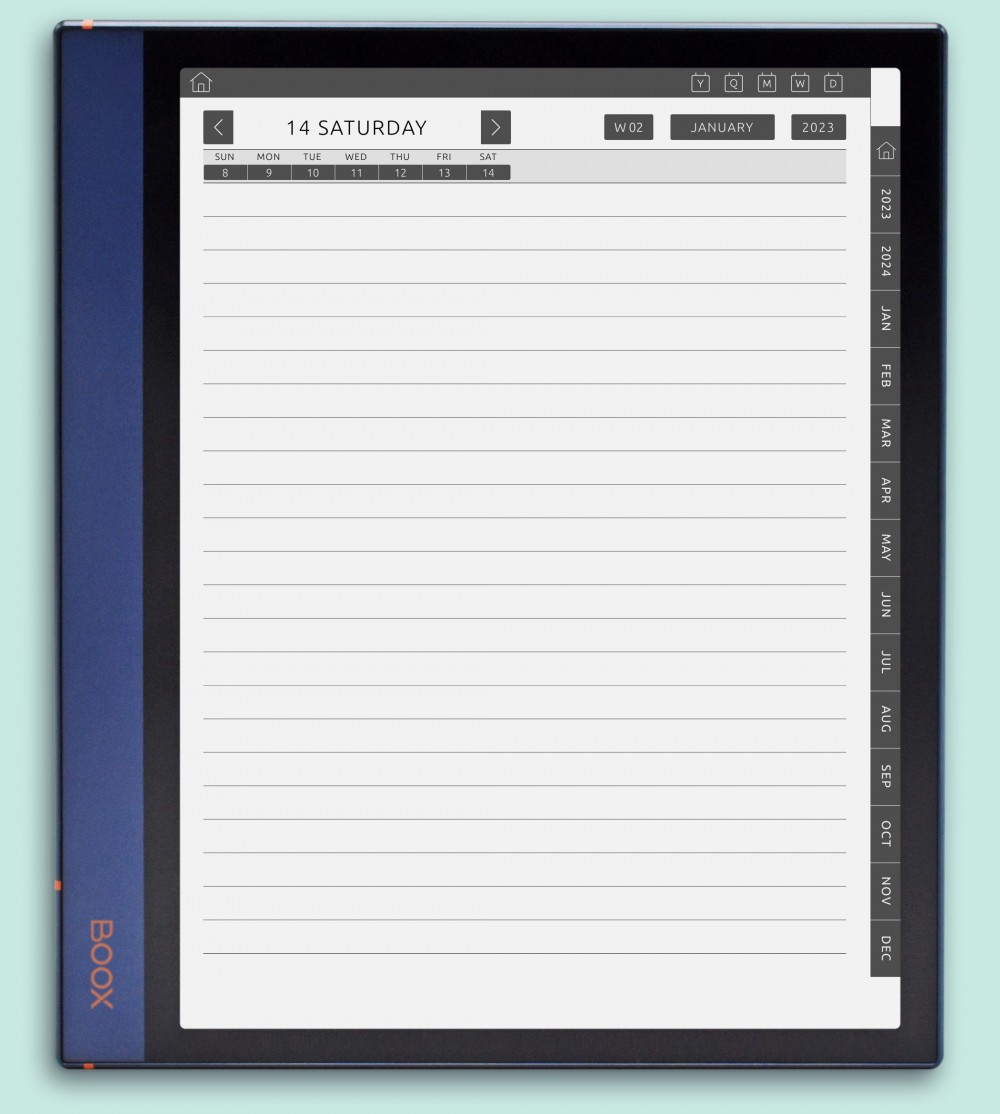 365 Daily Planner Pages Template for Boox Note