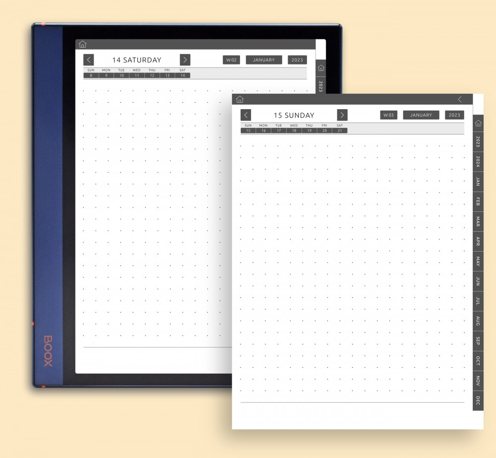 Dotted Daily Notes Template for Boox Note