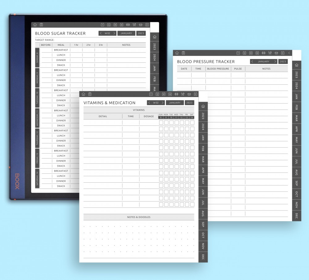 Medication Log Template for Boox Note