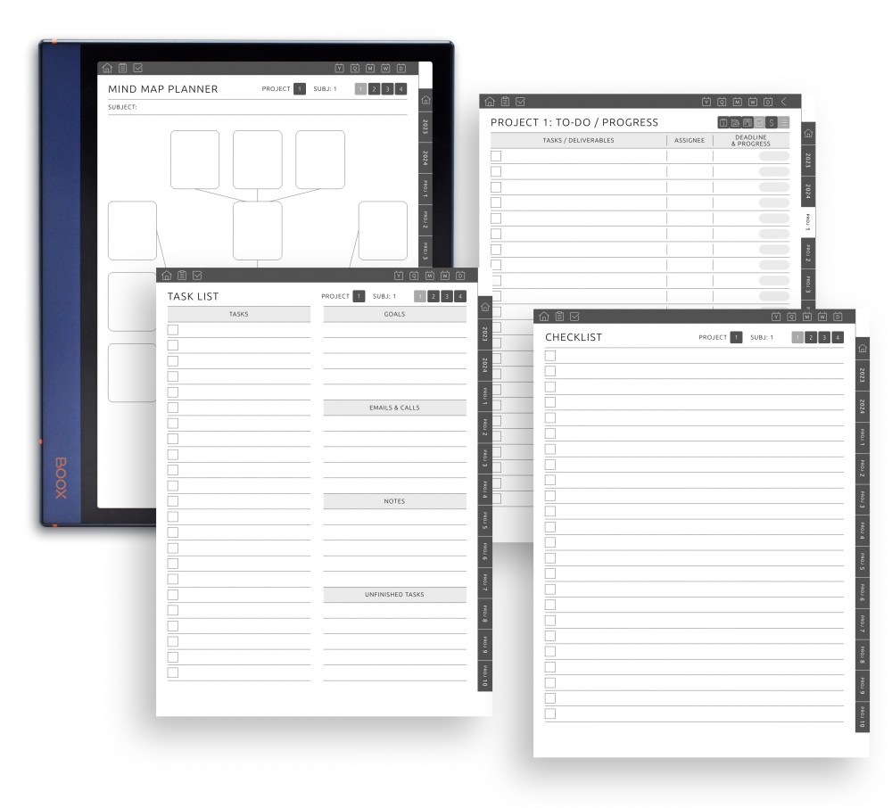 Other Templates For Project Sections Template for Boox Note