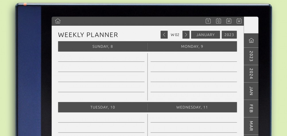 BOOX Note Weekly Planner