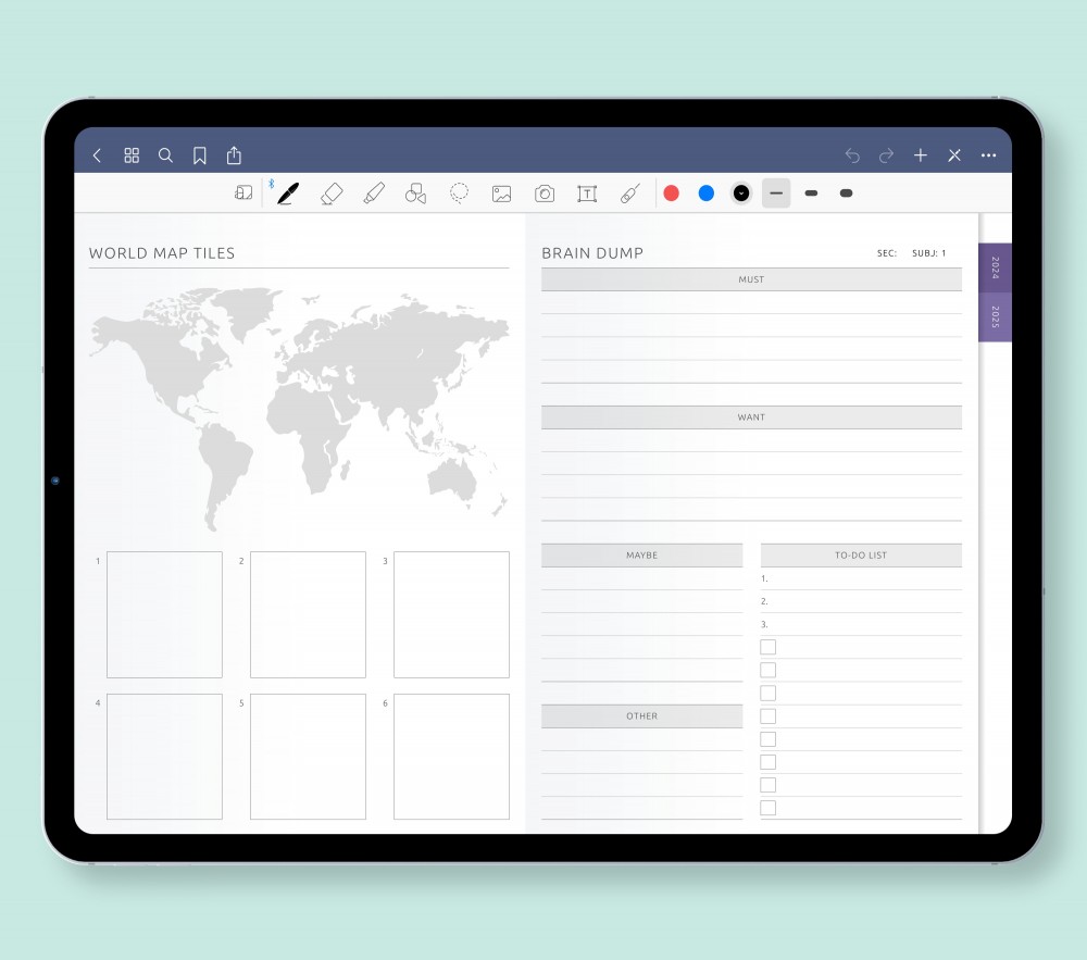 🌍 Map Your World  for Digital Planner