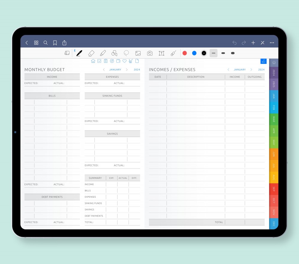 Empower Your Finances with 10 Easy-to-Use Templates  for Digital Planner