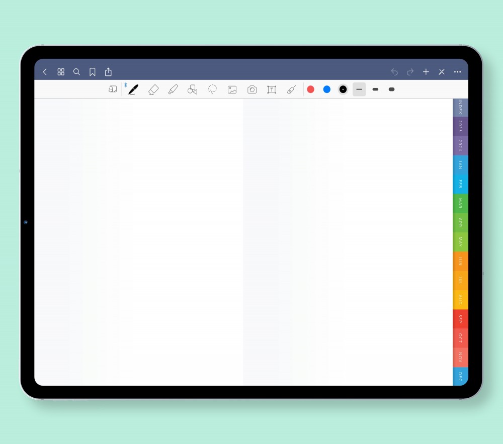 Digital Blanc Notebook Pages for iPad