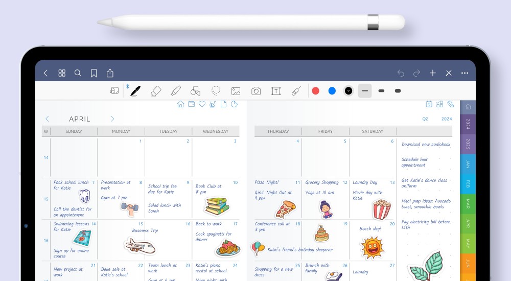 the first image for the Digital Monthly Planner for iPad or Android