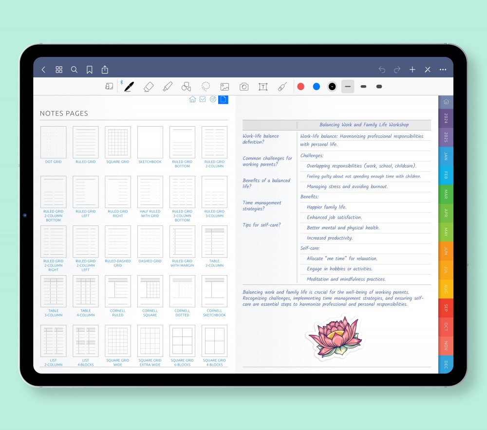 Diverse Note-Taking Made Easy: 30 Templates for Every Thought  for Digital Planner