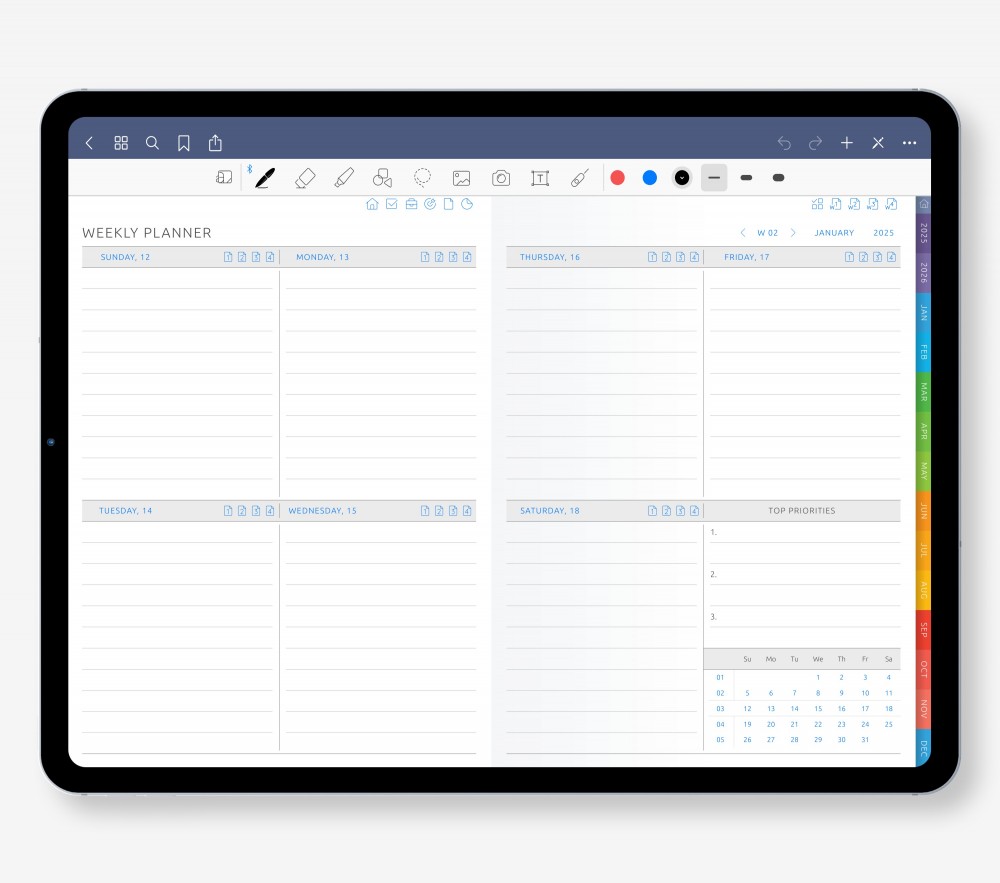 Weekly Planning for Shops & Social Media  for Digital Planner