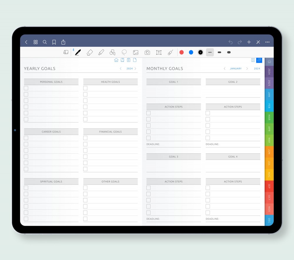 Stay on Top of Your Goals  for Digital Planner