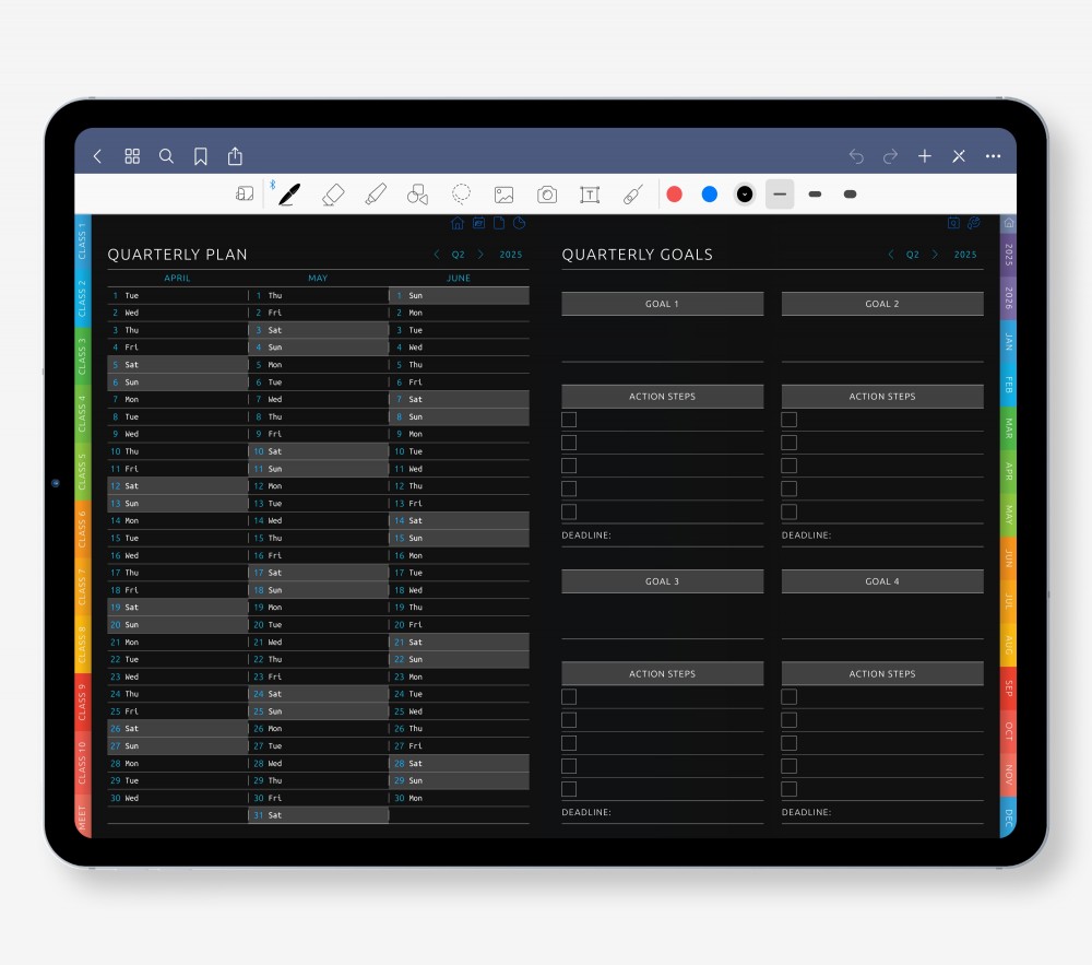 📘 Plan and Reflect Every Quarter Template for Digital Planner 📘 Plan and Reflect Every Quarter for Digital Planner