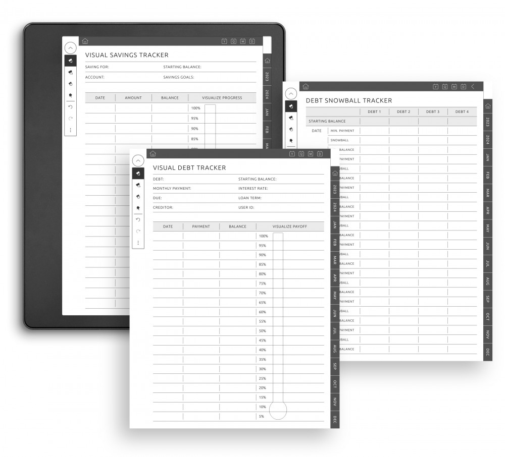 Debt Trackers for Kindle Scribe