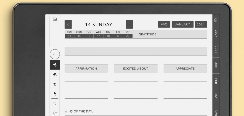 Kindle Scribe Daily Gratitude Planner