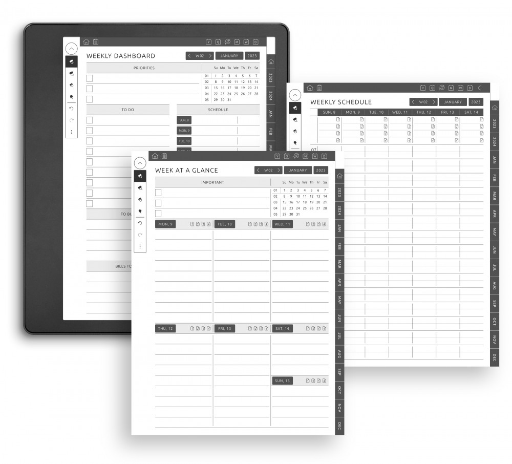 Weekly Planner Pages for Kindle Scribe