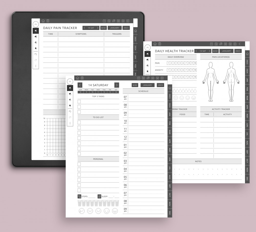Daily Planner in Several Variations for Kindle Scribe