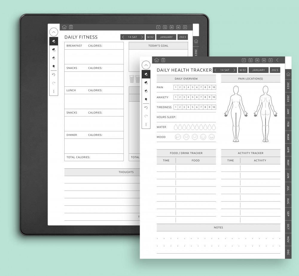 Daily Fitness Planner for Kindle Scribe