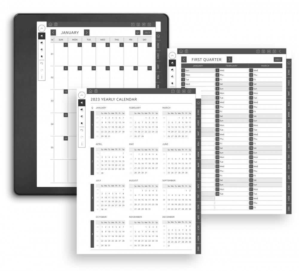 Hyperlinked Calendars for Kindle Scribe