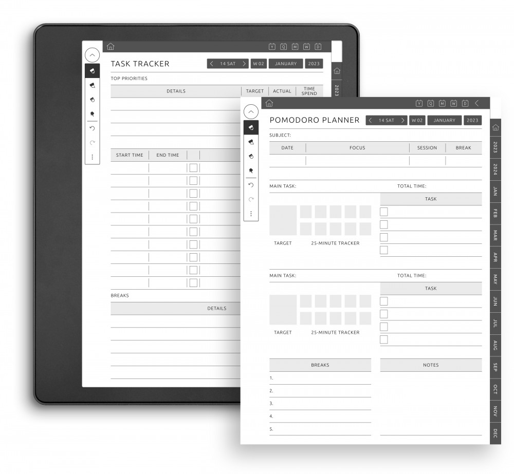 Pomodoro Planner for Kindle Scribe