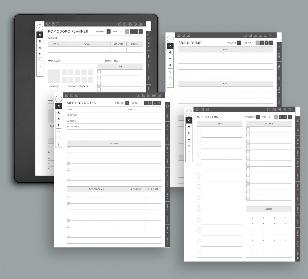 Templates For Project Sections you Choose for Kindle Scribe