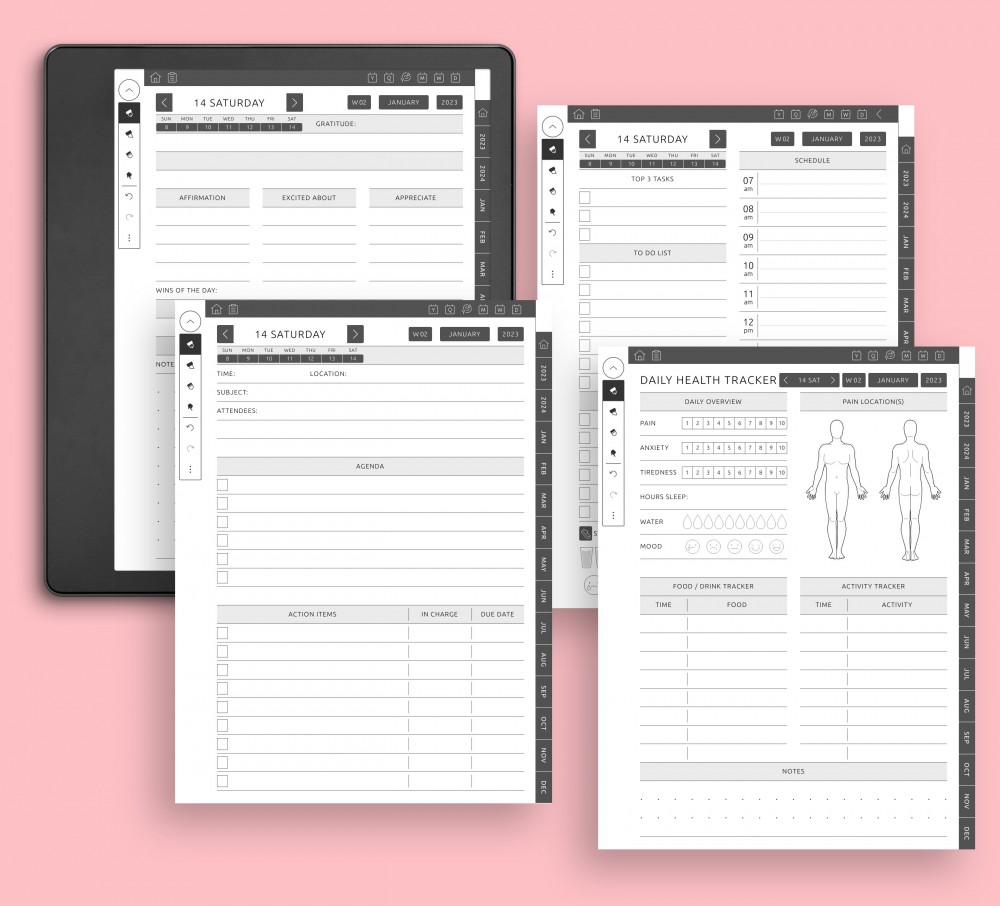 Choose Between 10+ Variations of Daily Planner for Kindle Scribe