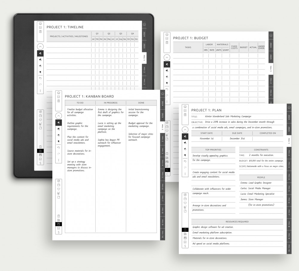 Enhance Your Efficiency: Master Your Projects with Tailored Planner Pages for Kindle Scribe