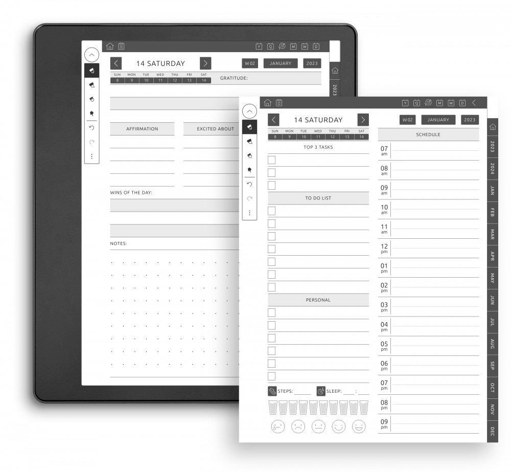 Several Variations Of The Daily Planner for Kindle Scribe