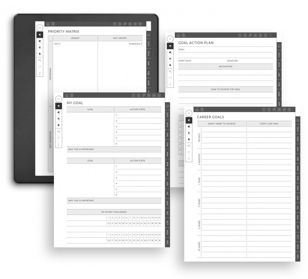 Extra Pages For Goals Tracking for Kindle Scribe
