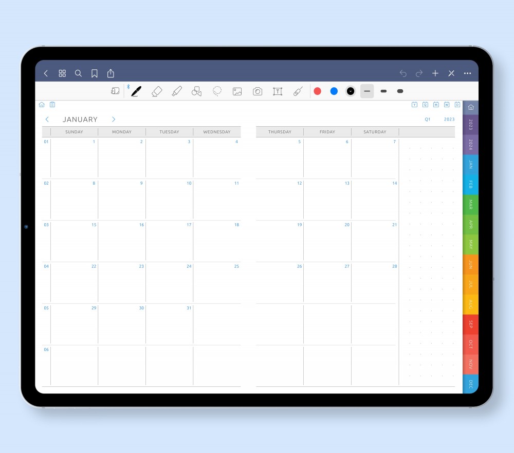Use Calendar Template for GoodNotes