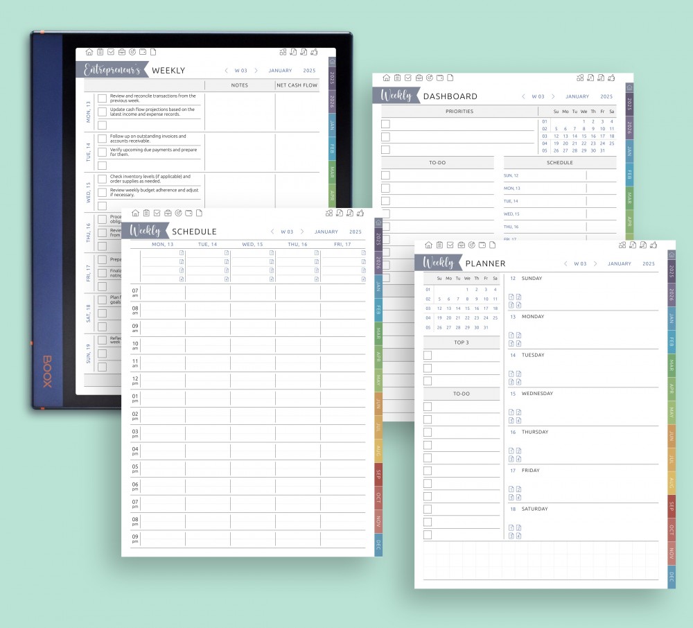 📅 Weekly Planning Templates for Onyx Boox for Boox Note Planner 📅 Weekly Planning Templates for Onyx Boox Template for Boox Note