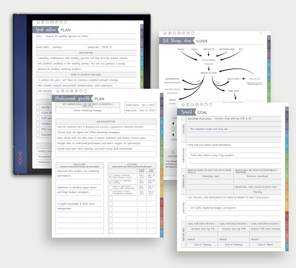 ✍️ Turn Plans Into Progress for Boox Note Planner ✍️ Turn Plans Into Progress Template for Boox Note