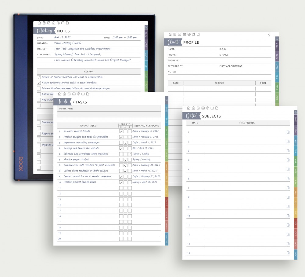 📚 Custom Sections – Your Planner, Your Way for Boox Note Planner 📚 Custom Sections – Your Planner, Your Way Template for Boox Note