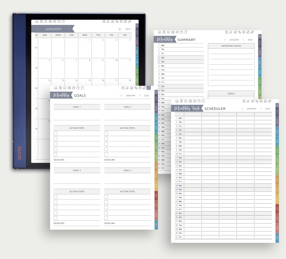 🌟 Stay Focused, Month After Month for Boox Note Planner 🌟 Stay Focused, Month After Month Template for Boox Note