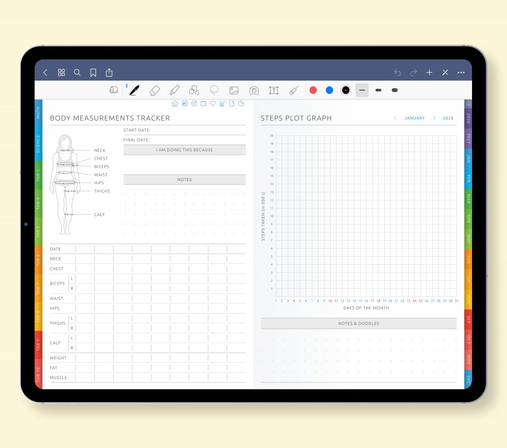 Fitness Focus: Detailed Activity Trackers Template for Digital Planner Fitness Focus: Detailed Activity Trackers  for Digital Planner