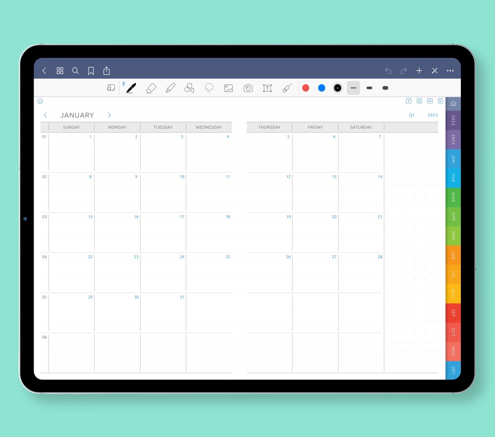 Monthly Overview  for Digital Planner