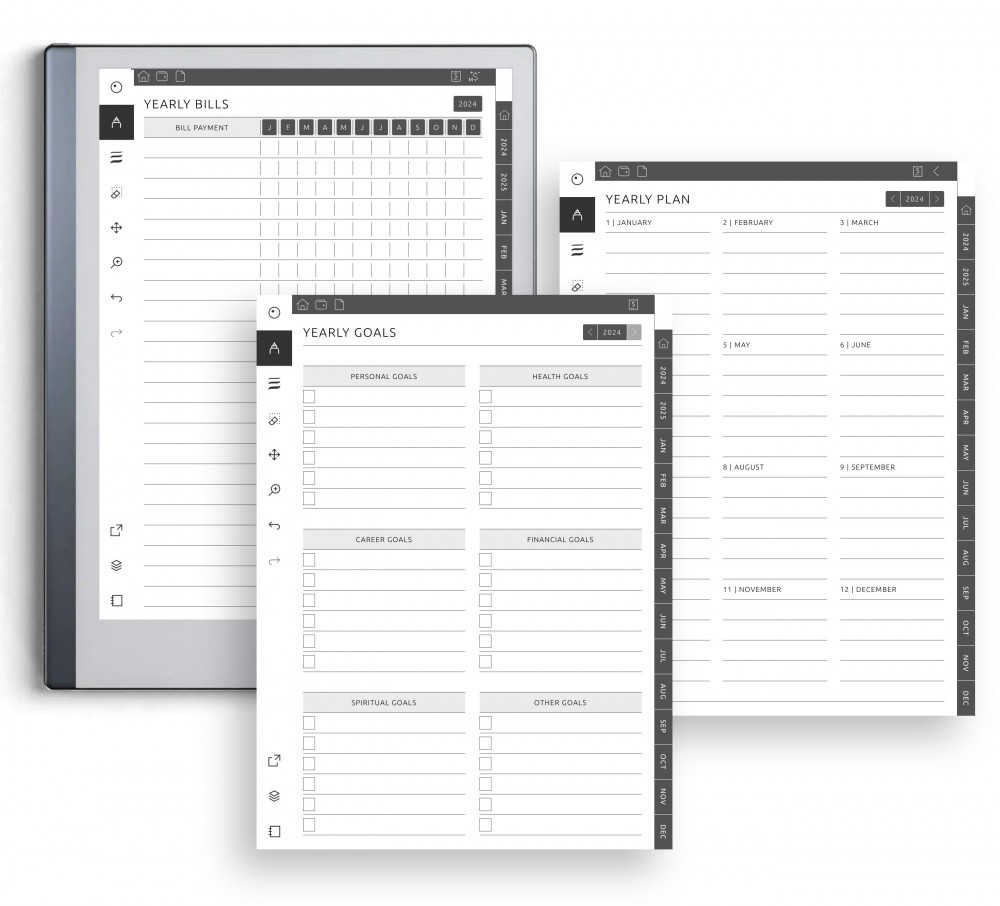 📅 Comprehensive Yearly Overview Template for reMarkable