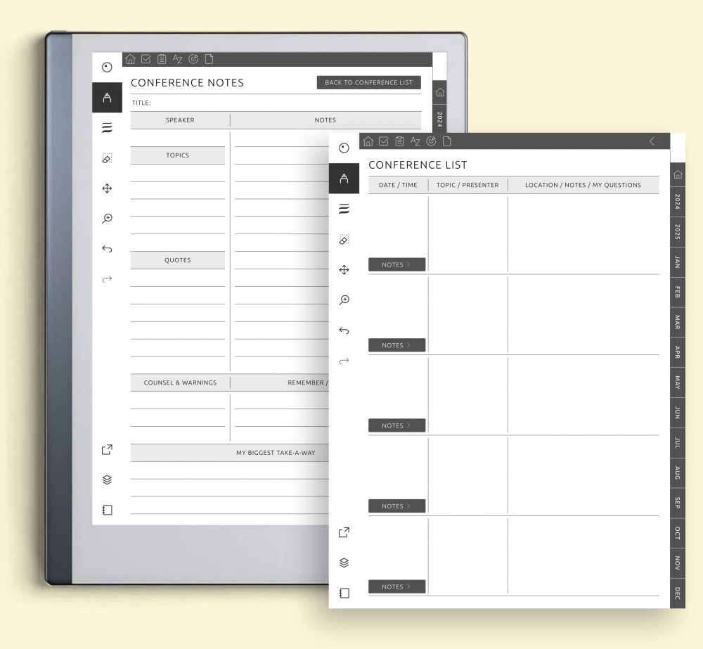 Simplify Your Conference Tracking and Reflection Template for reMarkable