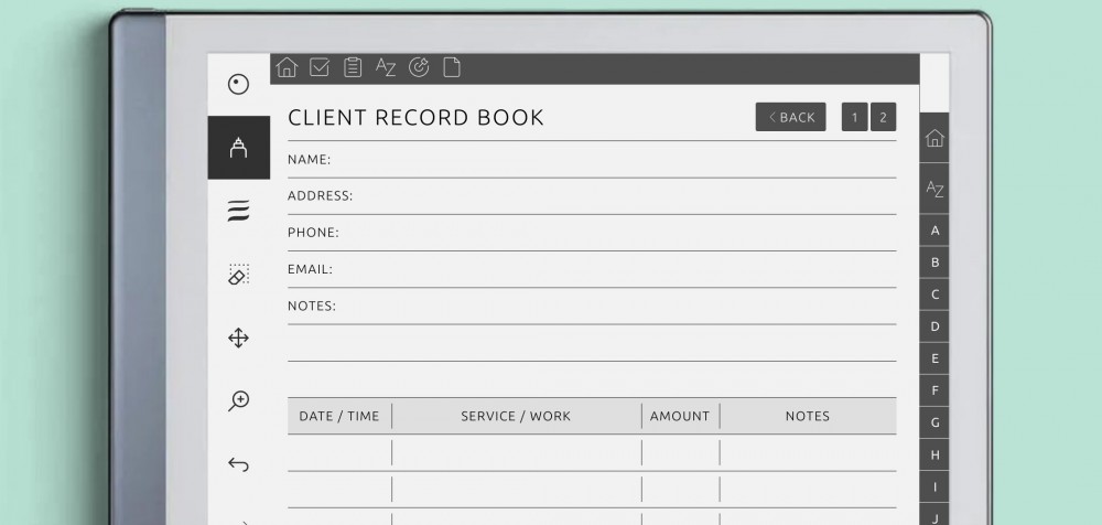 reMarkable Client Record Book